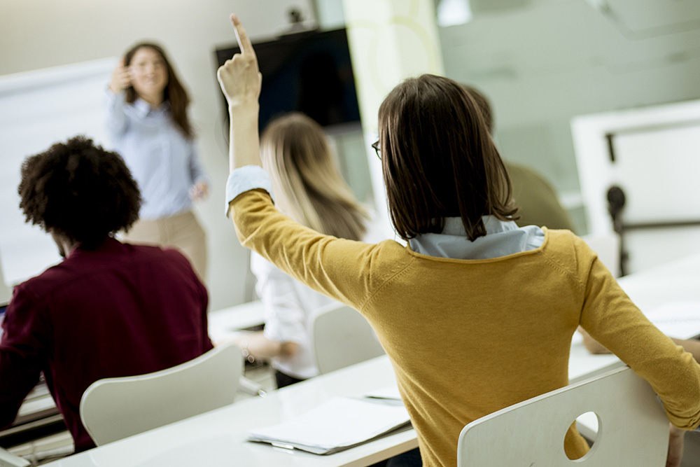 People in a group learning environment.